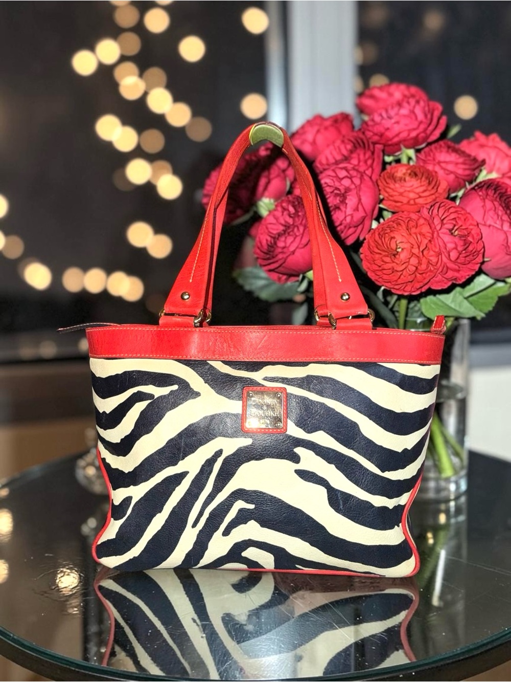 Red and Black Zebra Print Tote Bag - Stylish Women's Handbag